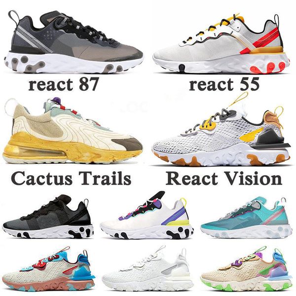 

sale react vision element 55 87 se cactus trails bauhaus running shoes triple black iridescent desert oasis women men sports sneakers