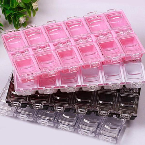 12 griglie Clear Empty Nail Art Tips Perline Decor Jewelry Storage Box Holder Case