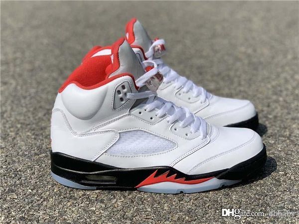 

air authentic 5 fire red retro basketball shoes white black 3m reflective the last dance men 5s sports sneakers da1911-102 with box
