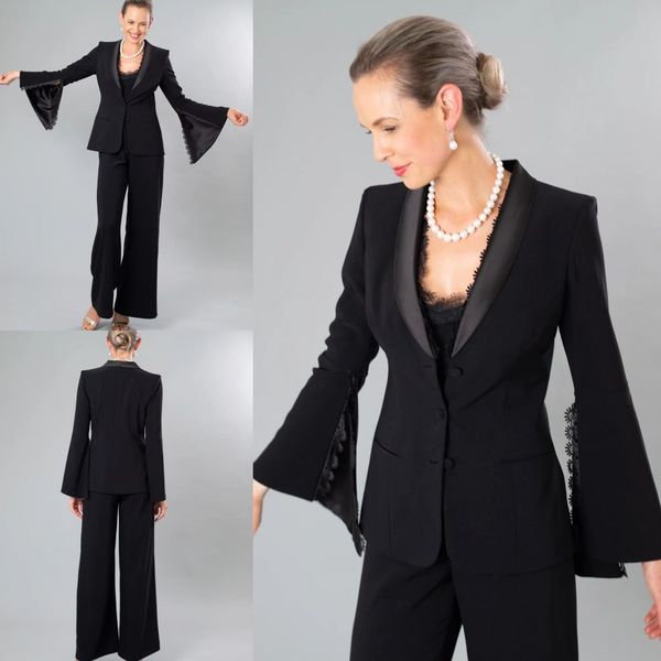 

elegant mother of the bride dresses 3 pieces suit long sleeves lace satin formal evening gowns 2020 custom made wedding guest dress, Black;red