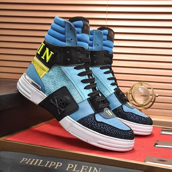 

high sneakers luxury men shoes lightweight outdoor walking footwears lace -up plus size sports men shoes sneakers with origin box, Black