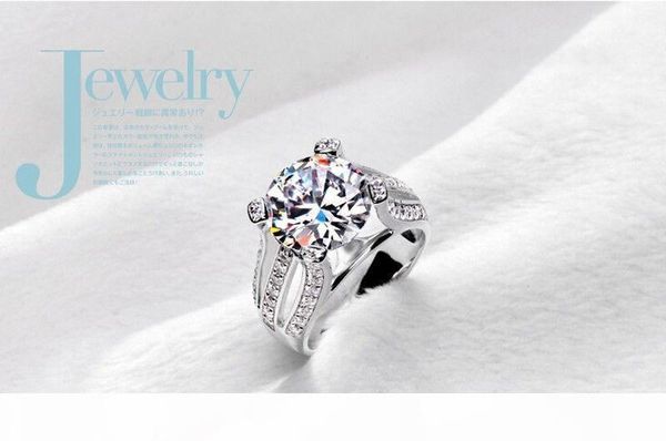 

d d оптовый профессиональный ручной solitaire 925 sterling silver white sapphire сымитированных алмазного cz wedding женщины кольцо диапазон