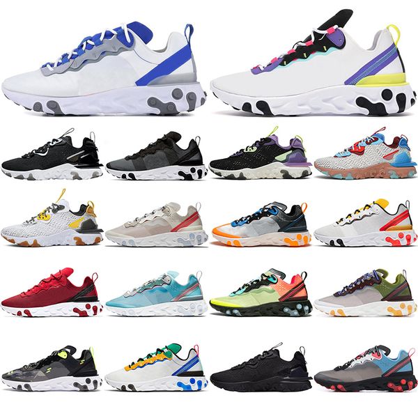 

2020 running shoes for men women react 87 element 55 vision gravity purple black iridescent desert oasis honeycomb sports sneakers 36-45