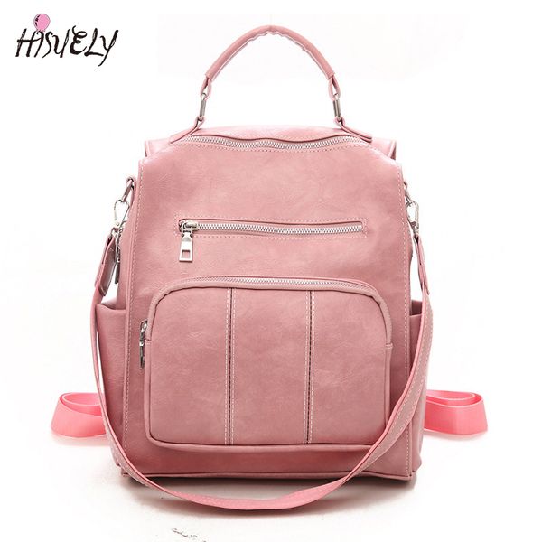 

hisuely fashion bohemia women shoulder bag pu leather travel backpack school bag for girl sac a dos feminina bg901b