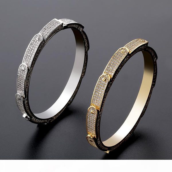 

hot wheels браслет для мужчин полный lab алмазный стиль браслет манжета браслеты стали ювелирные изделия accessori man 2019 new, Black