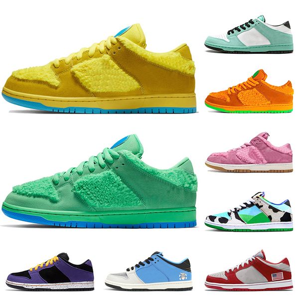 

2020 luxury designer sashiko shoes yellow green bears running shoes dunks low chunky dunky instant skateboard trainers sports sneakers