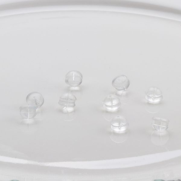 

zt89d plastic pure silver silicone accessories earrings phone plug transparent environmental protection material ear plug earrings anti-drop
