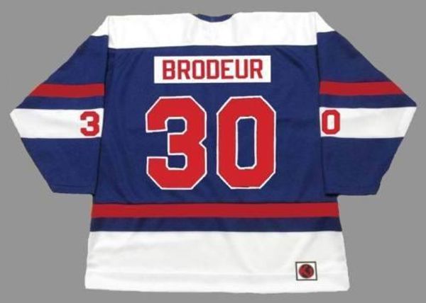 

richard brodeur quebec nordiques 1974 wha turn back hockey jersey all stitched quality any name any number goalie cut, Black;red