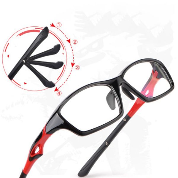

progressive prescription running sports glasses football basketball eyeglasses pchromic lens with anti fog cloth, Black