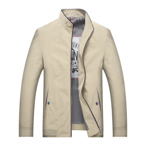 

new business casual stand collar men's jacket spring and autumn middle-aged men's jacket batch, Black;brown