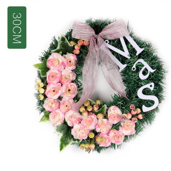 

christmas wreath mas letter rose pvc wreath home l mall window decoration pendant two size