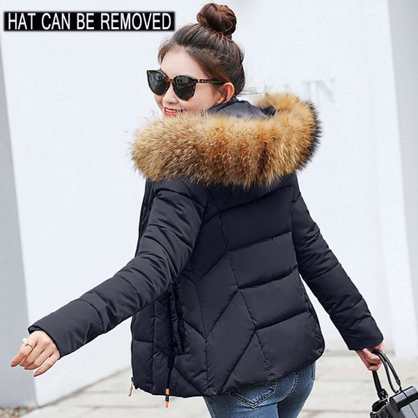 

women's jackets 2021 winter jacket women plus size womens parkas thicken outerwear solid hooded coats short female slim cotton padded b, Black;brown