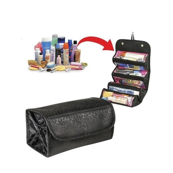 

foldable rolls up cosmetic bag waterproof makeup bag female make up hanging bags women neceser toiletry case travel organizer