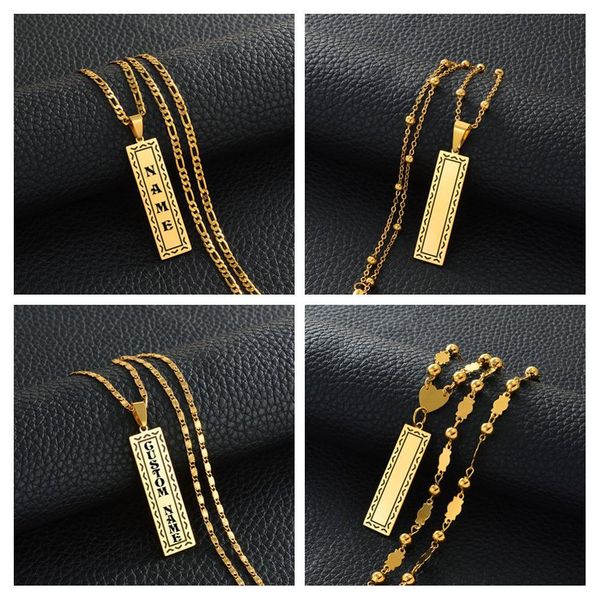 Anniyo настроить имя заглавные буквы кулон ожерелья женщины мужчины, персонализированные гуам гавайский чуук кирибати ювелирные изделия # 156121 CX200725