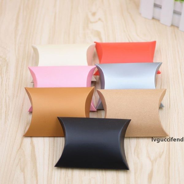 

50pcs pillow shape kraft paper diy candy box wedding favors for guests gift boxes baby shower birthday party decoration supplies