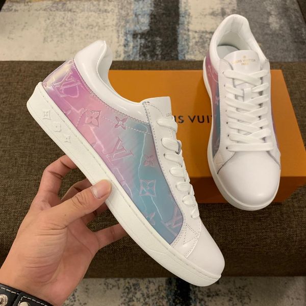 

2020k high-end men's leather printed low-casual shoes, high-quality large size fashionable outdoor sports shoes, size: 38-45, Black