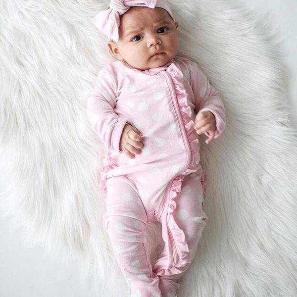 

новорожденный baby girl boy footed sleeper ромпер стяжки одежда эпикировки набор ребенок sleepsuit 2020 девочек одежды оборка ползунки t2007, Blue