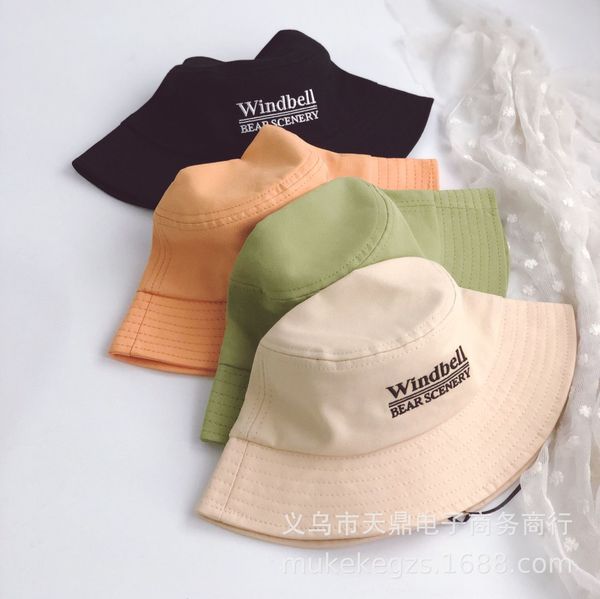

twoe9 sky tripod fluorescent color letter embroidery fisherman sun sun children's flat fisherman versatile big edge sunshade hat cloth, Blue;gray