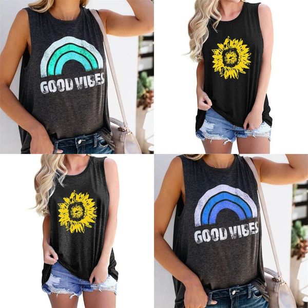 

floral print sleeveless t shirt for women ladies tees halter casual summer t shirts female t shirt plus size#617, White