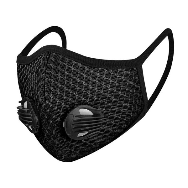 BIKIGHT Maschera protettiva anti-polvere PM2.5 traspirante per esterni al carbone attivo con doppie valvole Maschera protettiva per pesca in bicicletta