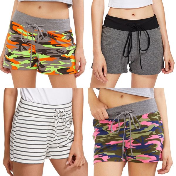 

hot girl женщины sexy yoga обмундирование camo printed высокой талией тренировки леггинсы бинты йога брюки спандекс шорты шорты для бега с з, White;black