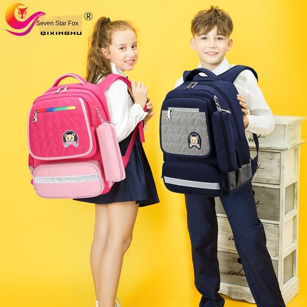 

gk1aw seven star fox primary school school men and schoolbag backpack women 6-12 years old children's bag burden reduction backpack eng