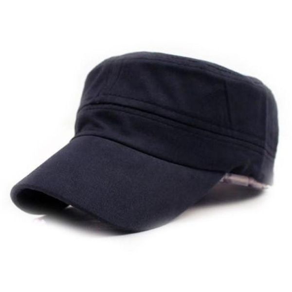

classic plain vintage military cadet style cotton cap hat adjustable