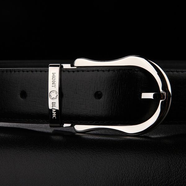 

men's belt buckle width pin pin 3.0 cowhide oval horseshoe-shaped thin belt business suit 38157, Black;brown