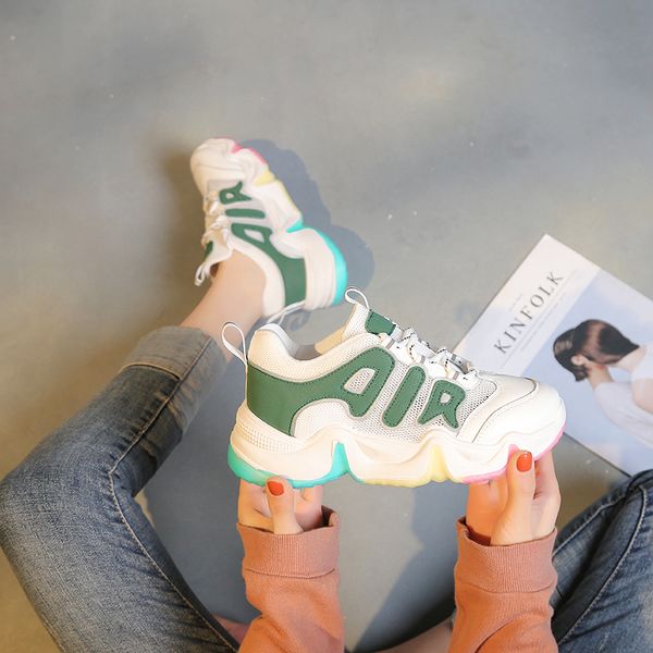 

women sneakers 2020 summer hollow mesh breathable running shoes for women thick sole shoes ladies dad platform