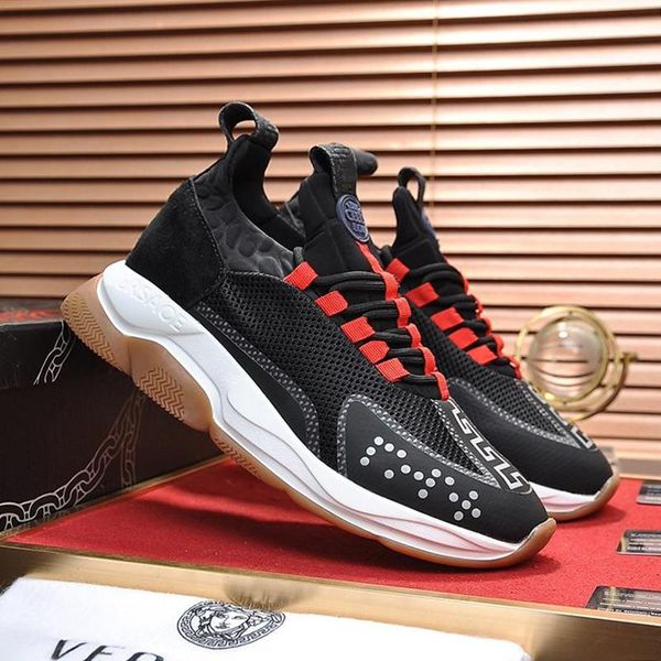 

cross chainer sneakers mens shoes with origin box fashion designer outdoor walking luxury shoes casual plus size lace -up sports men shoes, Black