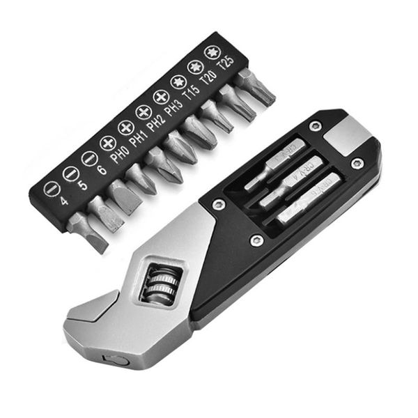 

stainless steel adjustable folding spanner screwdriver multifunctional tool screwdriver portable camping tool