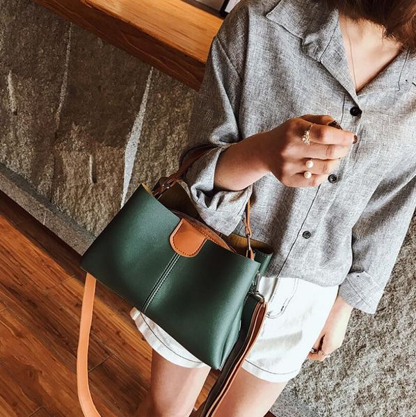 

New Women's Bag Fashion Color Contrast Women's Handbag Versatile Single Shoulder Messenger Bag Wholesale