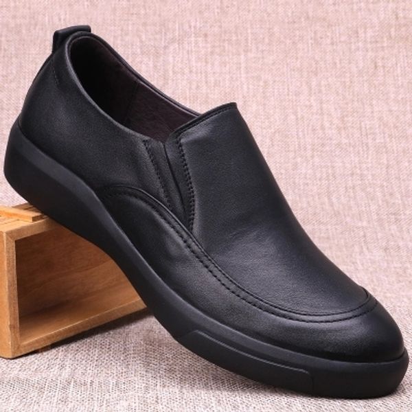 

dress shoes business men's leather casual soft bottom breathable, Black