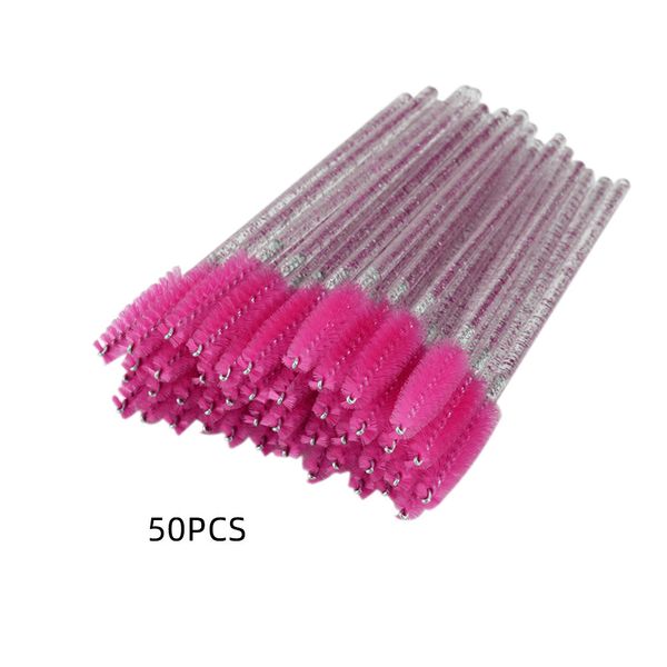 

us 25/50pcs disposable crystal eyelash brush mascara wands applicator grafting eyelash curling comb beauty makeup tooleye shadow applicator
