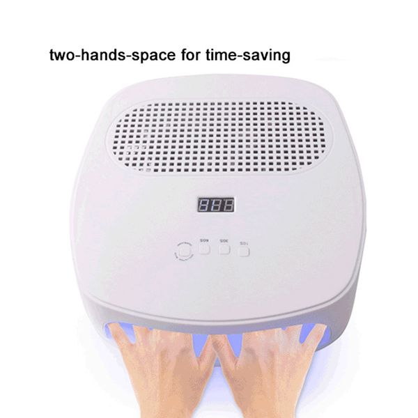 

2-in-1 nail лампа пылесос для 120w high power manicure nail пылесборник с двумя мощными вентилятора 42 светодиодов dryer tool