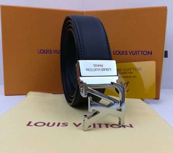 

2020 business casual men's belt smooth buckle design width 3.4cm mens luxury designer#160;brand 1g belt 1g leat, Black;brown