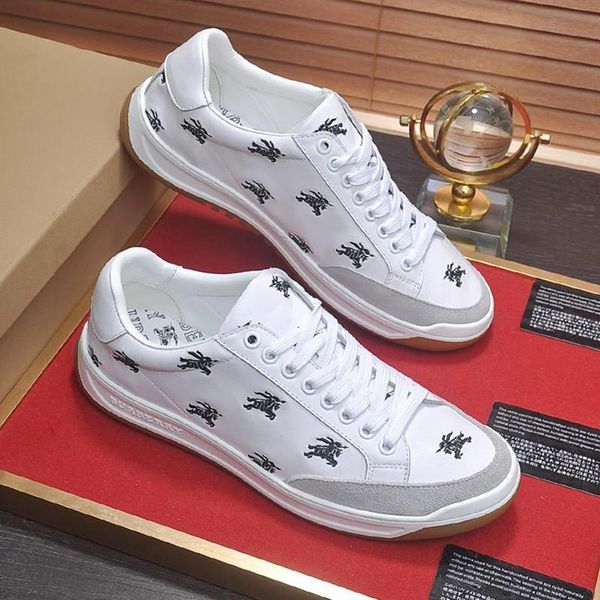 

mens luxury mens shoes sneakers outdoor low heel lace up perforated logo leather tennis sneakers zapatos de hombre men shoes m #28 hot