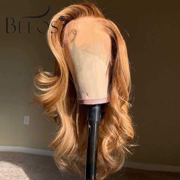 

g beeos wavy wave honey blonde color pre plucked with baby hair bleached knots brazilian remy, Black