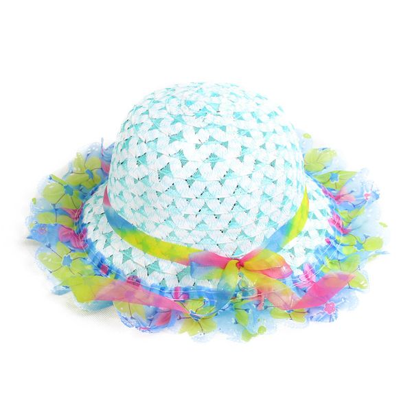 

summer children lace straw hat cute princess lace ribbon college style sun-resistant men and women child baby summer hat, Yellow