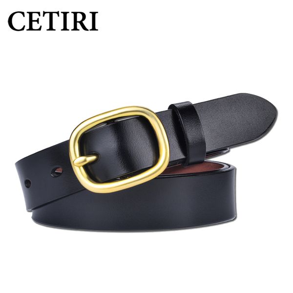 

luxury narrow designer belts lady women girl genuine real leather metal buckle strap 2.8cm wide for jeans, Black;brown