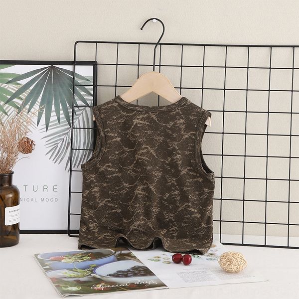 

clothing 2020 new summer boyssleeveless tie-dyed vest and clothingchildren's children's cotton top, Blue