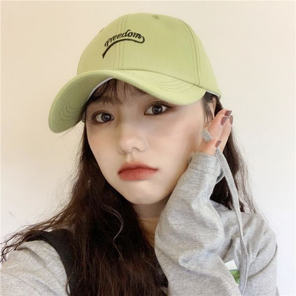 

n6fez ins hat female embroidered baseball summer simple all-match letter embroidery baseball cap male korean style couple casual soft ca, Blue;gray