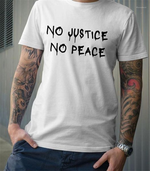 

тройники повседневный letters printed homme tops нет правосудия нет мира mens tshirts лето o-образным вырезом с коротким рукавом дизайнер па, White;black