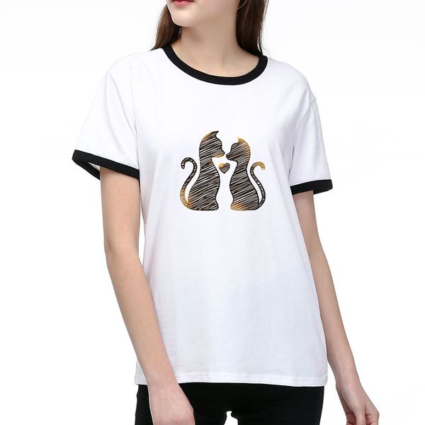 

women designer t shirts summer fashion lady tees breathable short sleeves pattern printed tees shirt short sleeves2, White