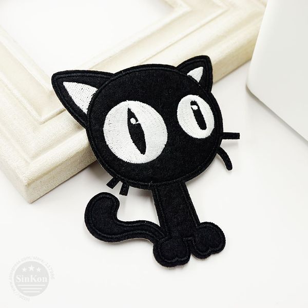 Черная кошка (размер: 7,7x9.6см) DIY Значки ткани поправляются украсить патч джинсы сумка одежда одежда для швейных украшений аппликации патч