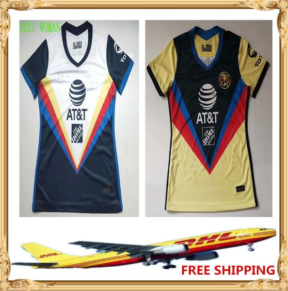 

dhl 20 21 woman america soccer jersey 20 21 chivas woman soccer jersey size s-xl, Black;yellow
