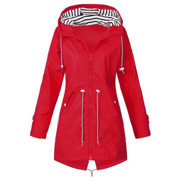 

women's raincoat jacket sunset long autumn winter rain coat hiking jacket outdoor camping windproof coat, Blue;black