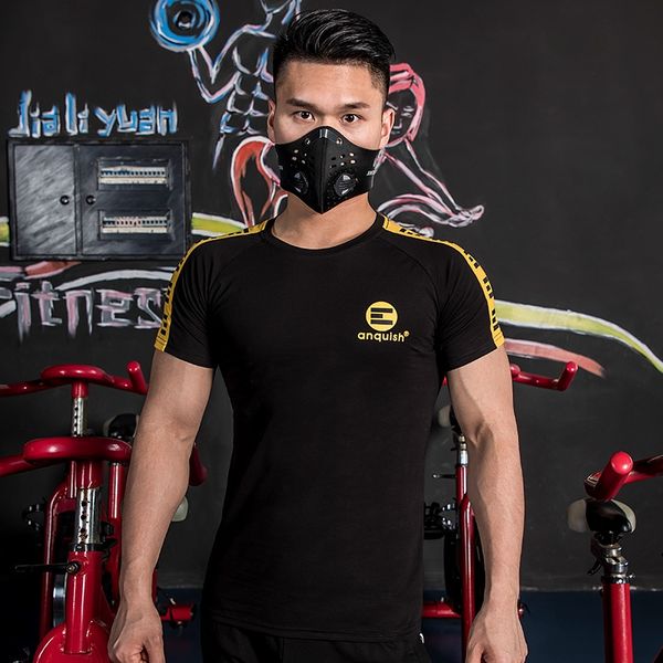 

muscle fitness brothers 2019 new sports raglan sleeve t-shirt men's t-shirt round neck cotton running gym short sleeve, Gray;blue