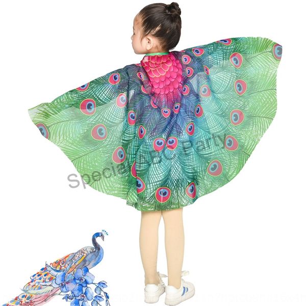 

new dress beach towel children's peacock shawl sunscreen beach towel decorative performance suit halloween dress, Blue;gray