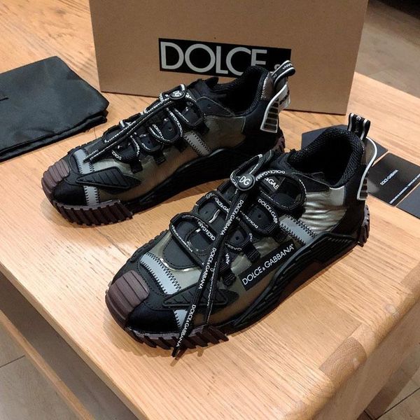 

ns1 sneakers in mixed materials,luxury mens casual shoes fashion designer shoes for men breathable sneakers men shoes a06, Black